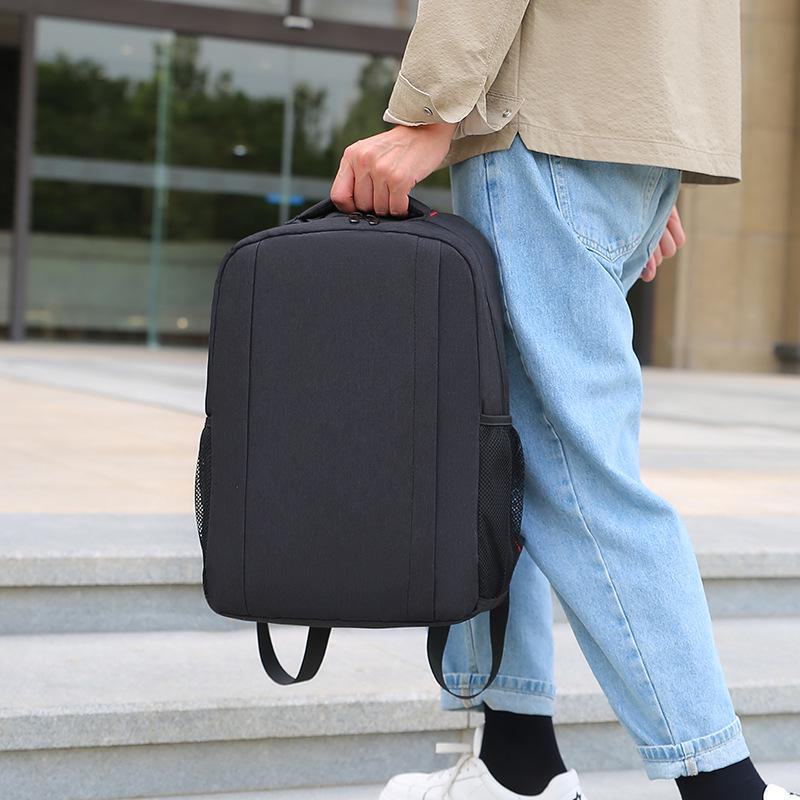 Men's Stylish Solid Color Business Backpack - Large Capacity, High-End Commuter Design