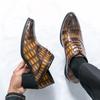 Luxury Brown Men's High Heel Shoe Pointed Leather Dress Shoes for Men Fashion Height Increasing Wedding Formal Shoes Men Oxfords