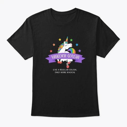 Unicorn Cousin Funny Cute Magical T-shirt Made in the USA Size S to 5XL S