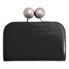 [RafiCaro] Large Clasp Wallet for Women, High Capacity, Genuine Leather, Large Bill Compartment, Coin Purse, Card Pockets, Leather Wallet, Black