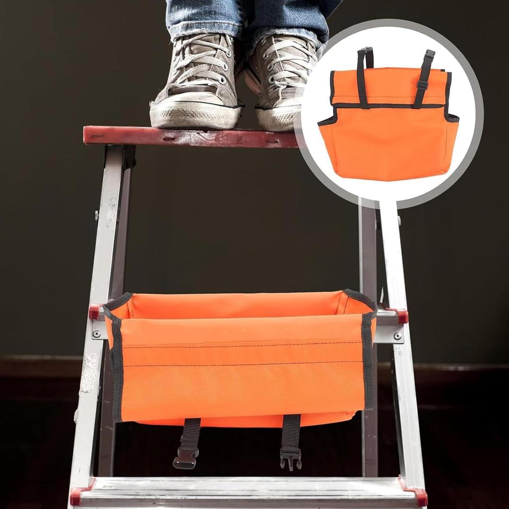 2/4 PCS Ladder Tool Caddy for Scissor Ladder Heavy-Duty Hands-Free Storage Pouch with Secure Mount for Electricians Carpenters