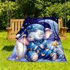 1pc Nightly Dreams Starry Night Elephant Flannel Blanket, Comfortable and Warm Blanket, for Camping Sofa Bed and Couch Office017