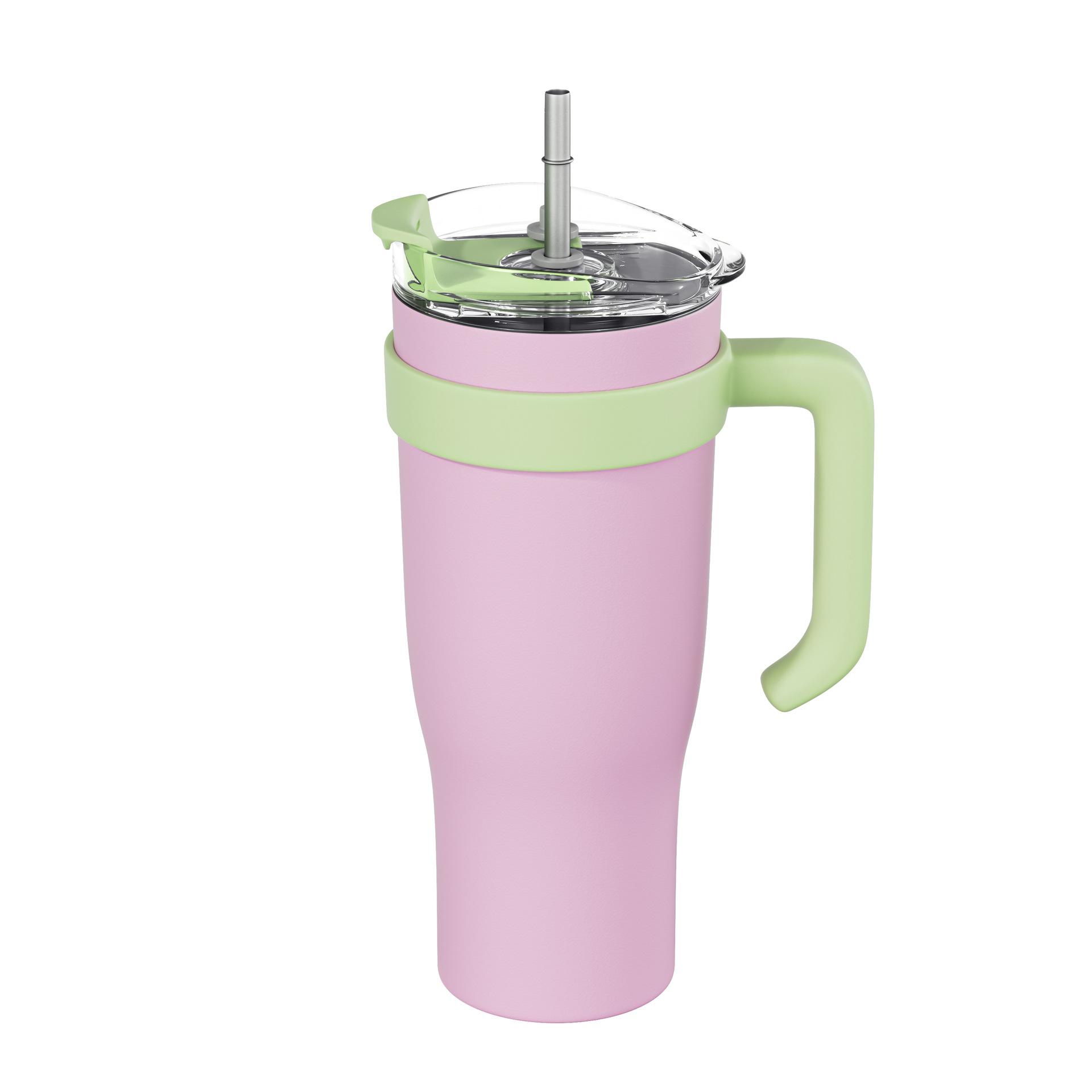 

Новая автомобильная кружка с ручкой из нержавеющей стали, вакуумная кружка, большая емкость для льда, кружка с трубочкой 40oz