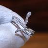 Jemný provázek Had Dámský prsten Stříbrná barva Mikro dlážděný kámen Funny Dancing Party Cool Denní doplňky Nová móda
