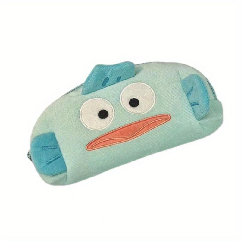 Kawaii Pencil Case Hangyodon Cartoon Plush Student Pencil Case Large Capacity Cosmetic Storage Bag Girls Gifts