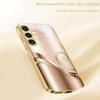 Funda de cristal para teléfono con patrón de onda dorada adecuada para Samsung Galaxy S26 S25 S24 S23 S22 S21 S20 FE/Ultra/Plus resistencia al polvo