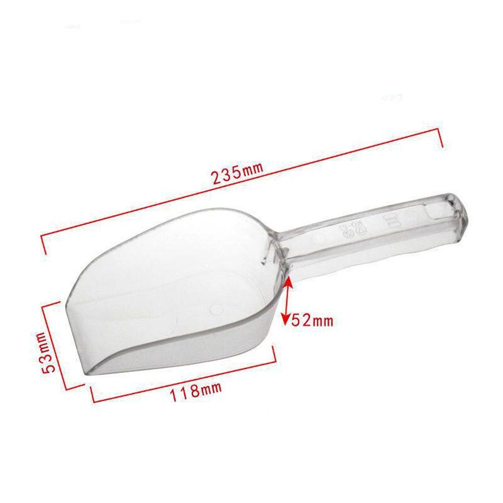 Transparenter Eiswürfelbehälter-Schöpfer Mini Runde/Eckige Öffnung Küchen-Utility-Schaufel Bar-Zubehör Ergonomischer Griff Lebensmittel-Schaufeln