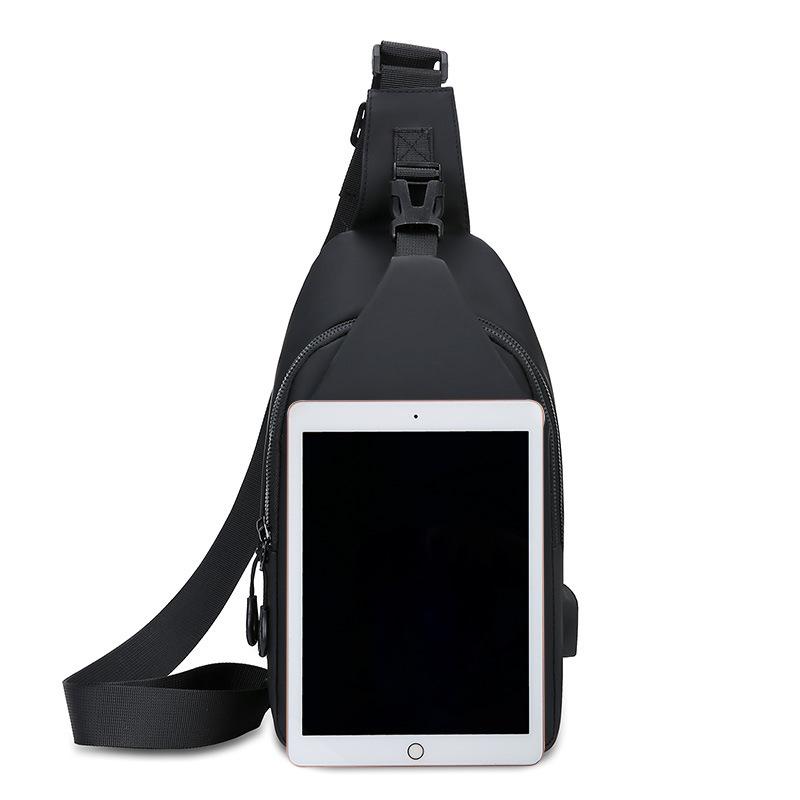 New men's breast bag, simple business shoulder bag, business trip wear-resistant messenger bag, fashion trend breast bag