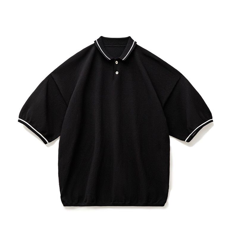 

Madden parka American Functional Polo Shirt Stripes Old Qian Fengshan Black T-Shirt Loose Drape Short-sleeved Men s Summer Quiet Black L
