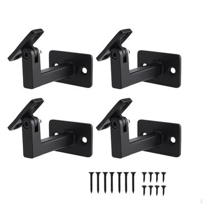 4x Swivel Hand Rail Brackets Stair Adjustable DIY Handrail Fittings for Indoor Stairs