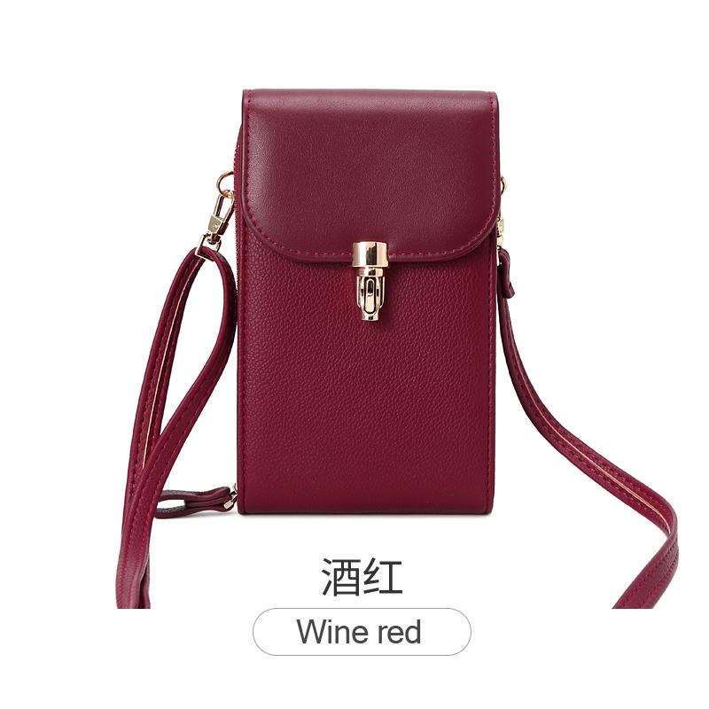 Solid Color Flip Round Lock Phone Bag, Women's Crossbody Bag with Long Shoulder Strap and Credit Card Slot