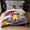 Aston Villa Football Design Bed Bedding Set 1 Duvet Cover + 2 Pillowcases Soft Breathable Household Bed Linens