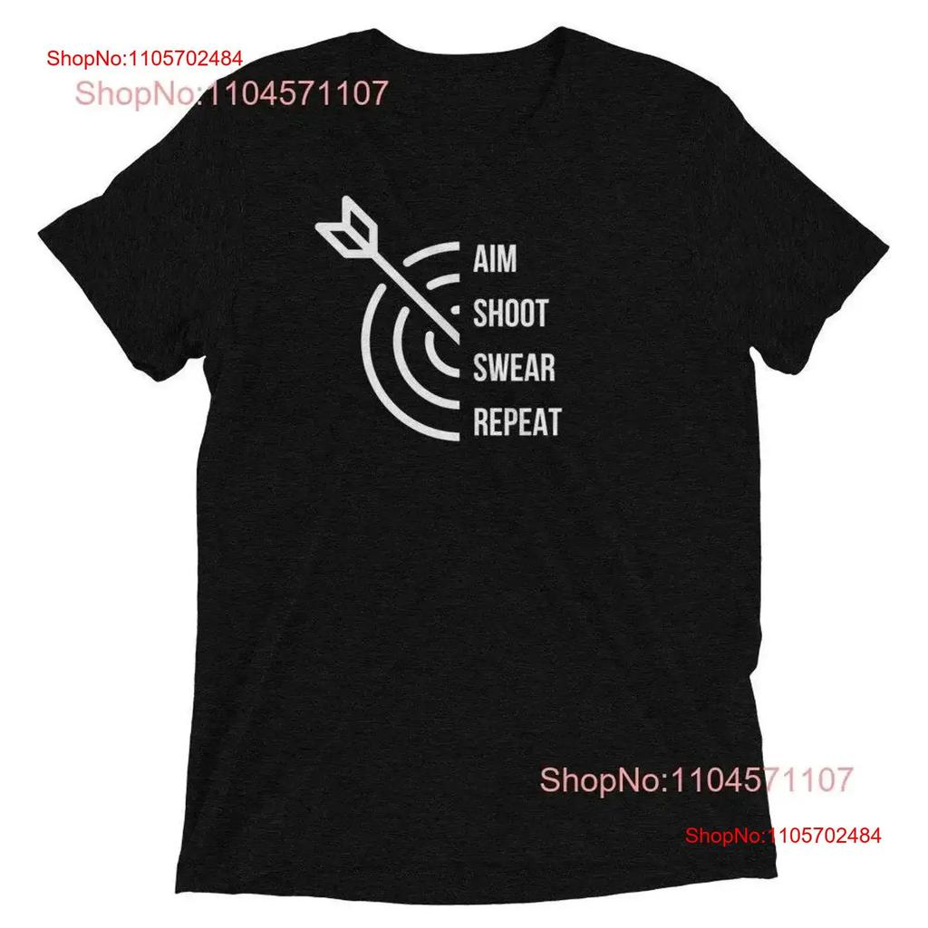 Aim shoot swear repeat Darter short sleeve T Shirt vintage Washed Versatile Top For Everyday Wear Stretched Soft Breathable
