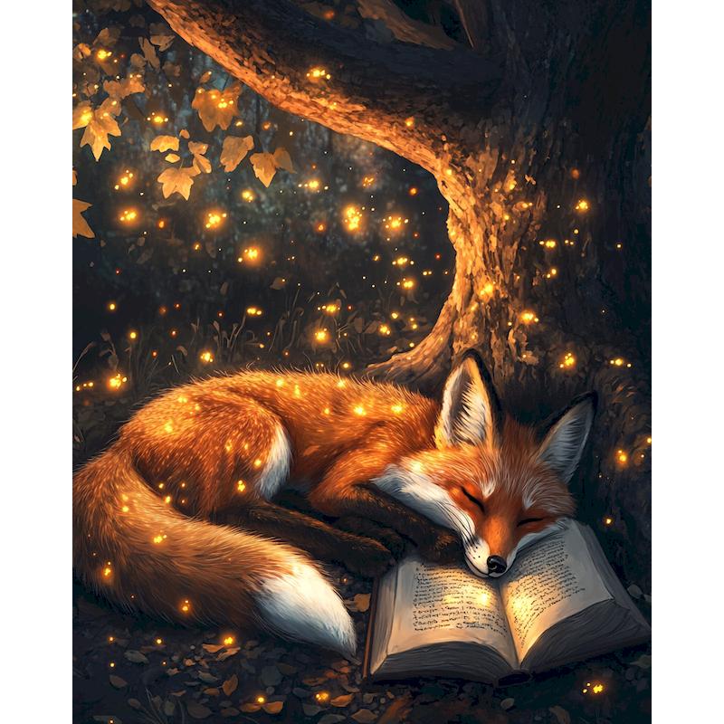 

CHENISTORY Painting By Number Animal Cat Fox Frame Coloring By Numbers Flower On Canvas DIY Home Decoration DIY Gift 20x30cm no frame