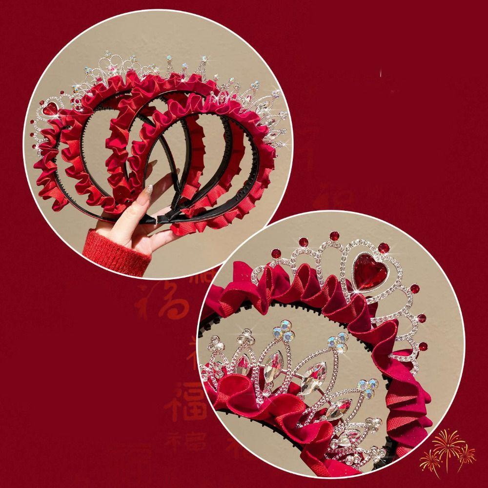 Hair Hoop New Year Headband Rhinestone Celebration Hairband Simple Princess Crown  Girl