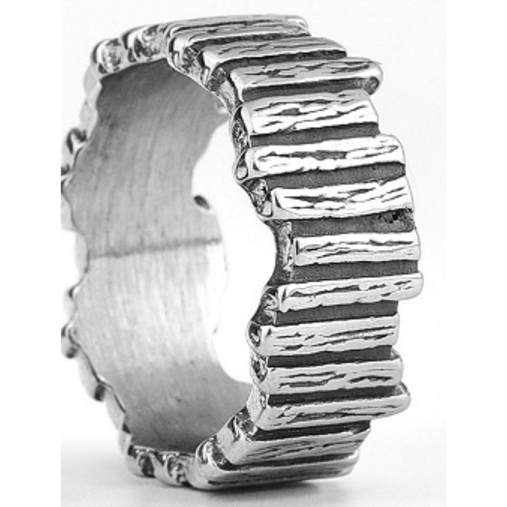 

Унисекс Кольцо с вертикальной текстурой Стильный европейско-американский дизайн Модные украшения для мужчин и женщин No. 9