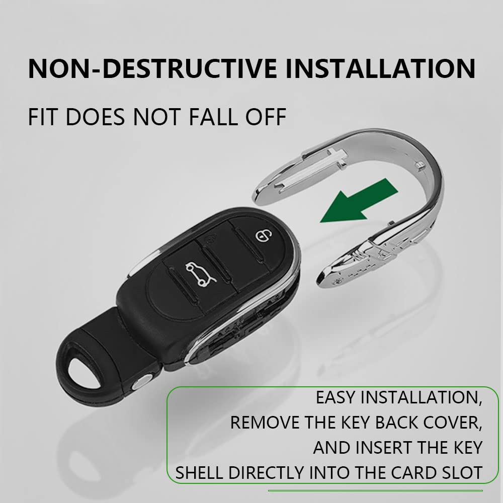 Cooper S Countryman F54F55F56F57F60 Key Shell Fob Key Cover Chain Rope Keychain Alloy Cooper Accessories (JCWUTYPECOVER)