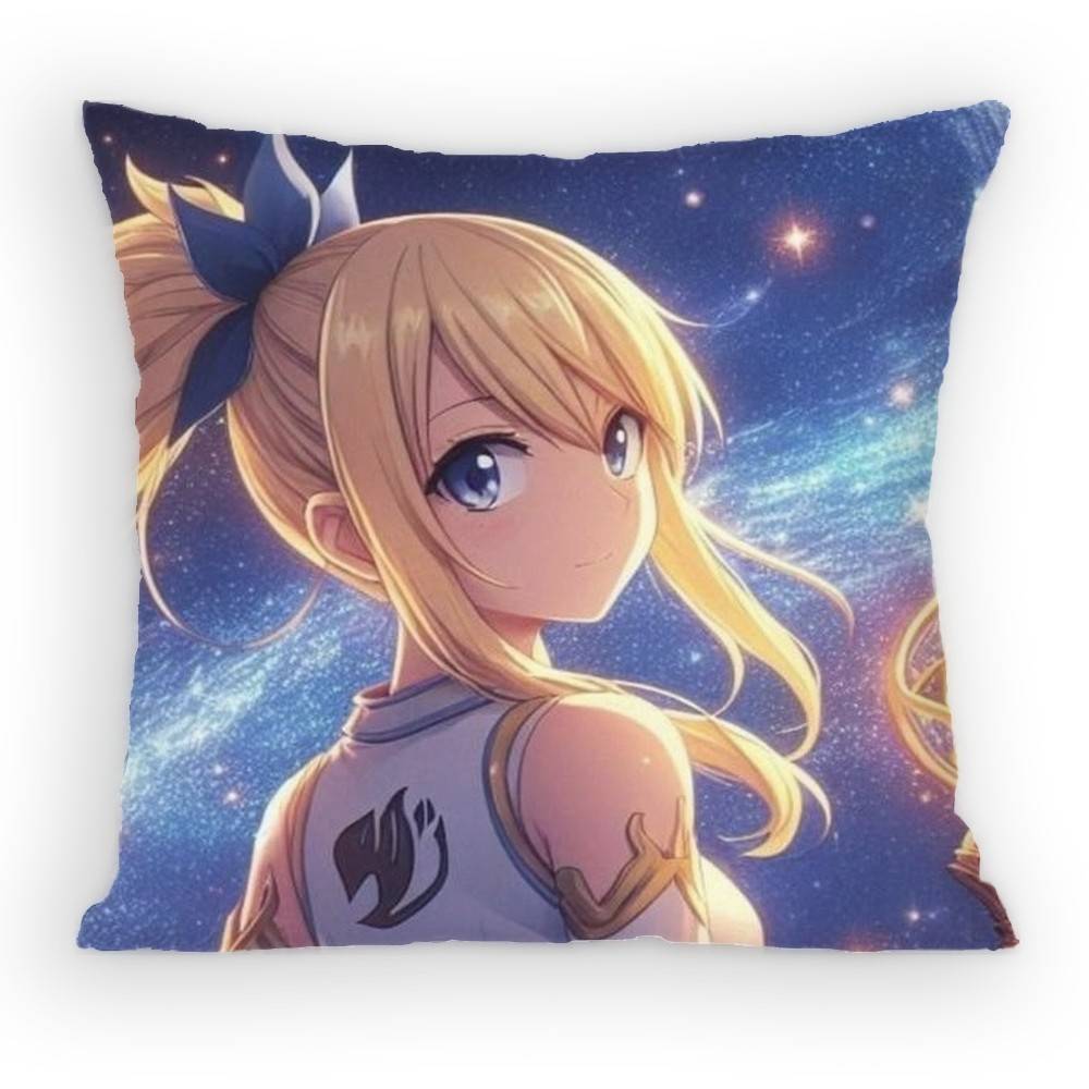 FAIRY TAIL Lucy Pillow Case Sofa Living Room Bedroom Headboard Backrest Cushion Square Cushion Nap Time