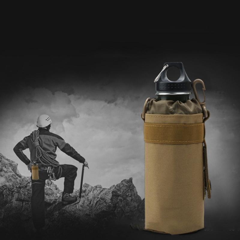 Tactic Water Bottle Pouch Waterproof Molle Bottle Holder Bag Adjustable Webbing Water Bottle Holder Bag with Drawstring