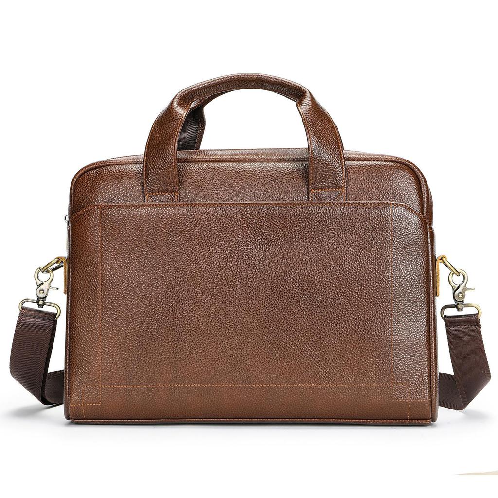 Men's Premium Leather Briefcase: Cowhide Handheld Business/Travel Computer Bag