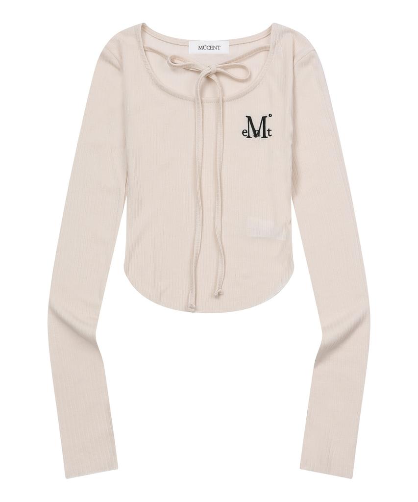 MUCENT Verion Strap Ribbon Rolled Long Sleeve Tee (4 Colors)
