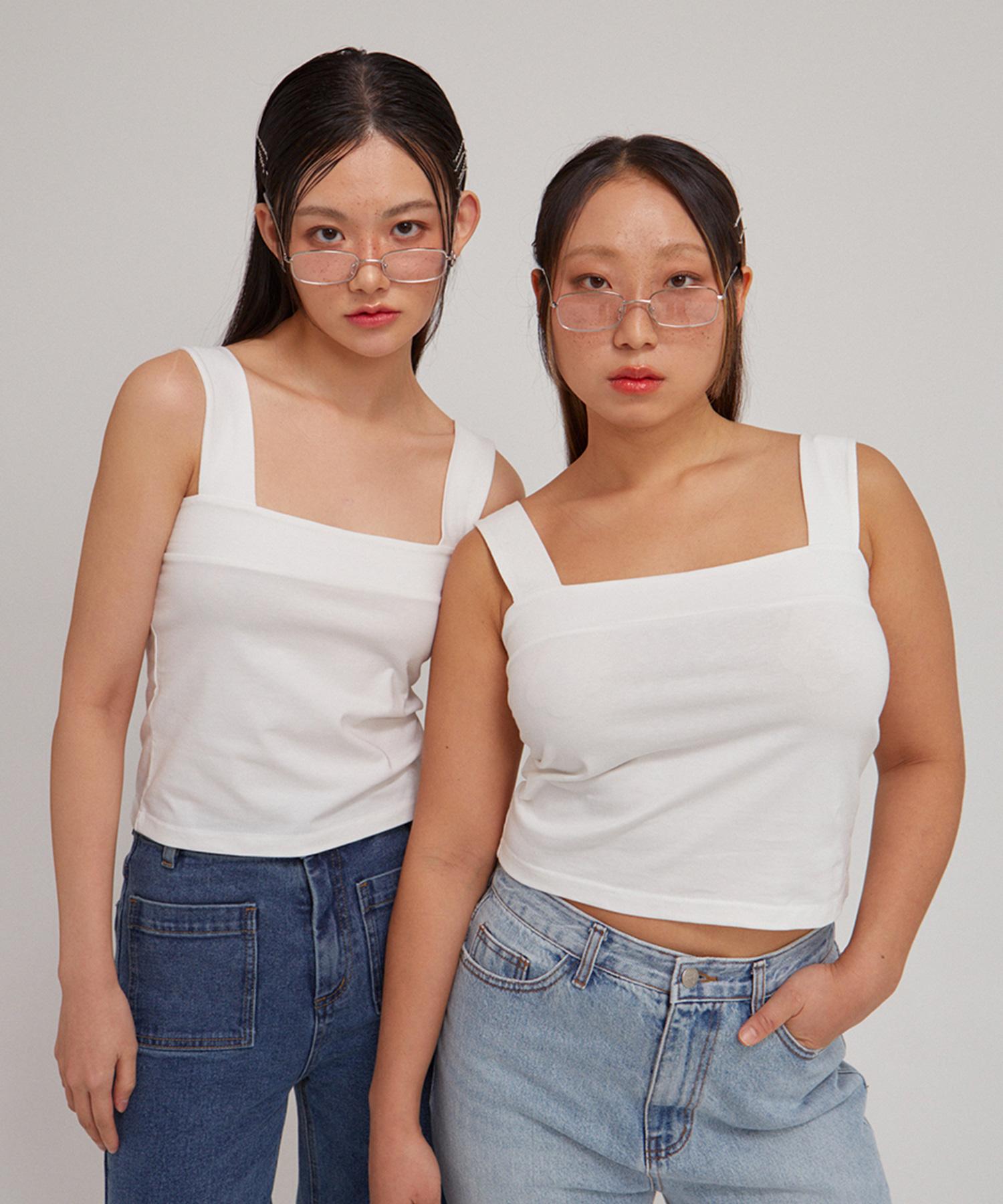 Salon De Yon Basic Sleeveless T_ White S