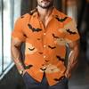 Men's Fashion Casual Loose Halloween Printed Short Sleeve Shirt