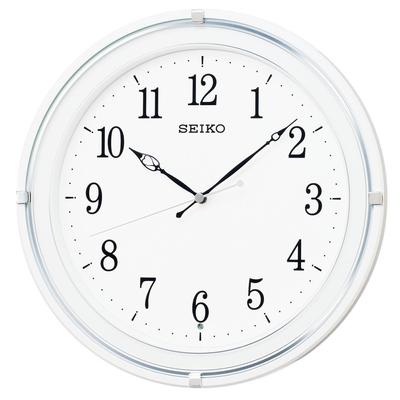 Seiko KX231W Analog Wall Pearlescent Radio-Controlled Clock, White,