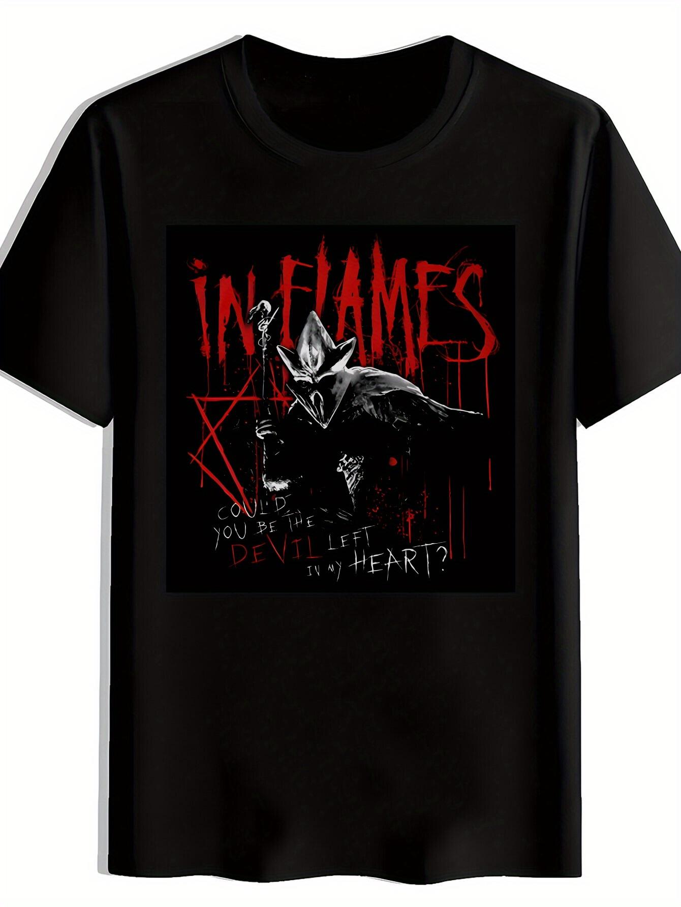 Black Graphic T-shirt - Retro Rock Band Print S