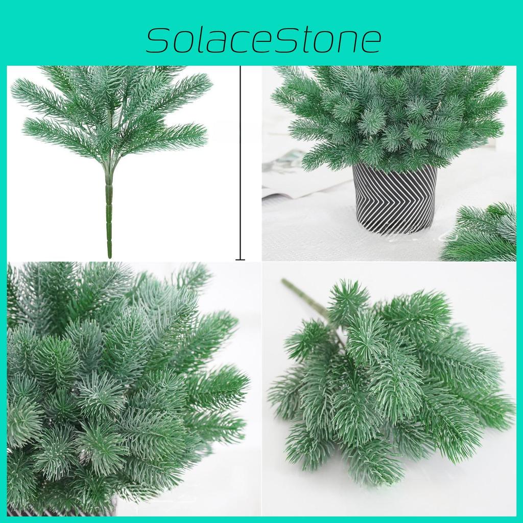 Holiday Floral Arrangement Fake Pine Needles With Handcrafted Plastic Greenery For Christmas Decor