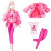 Vestiti Bambola Bambina 3 Pezzi Cappotto Giacca Peluche+ Vestito Gonna/ Pantaloni Abbigliamento per Bambola da 30cm Vestiti Bambola Accessori Bambola Giocattolo per Bambina