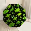 1PC clover leaves Automatic Open/Close Umbrella with Windproof, 8-Rib Sturdy Canopy, Durable Ribs, Fashionable Design, Outdoor Accessory, Fun Prin, Ho