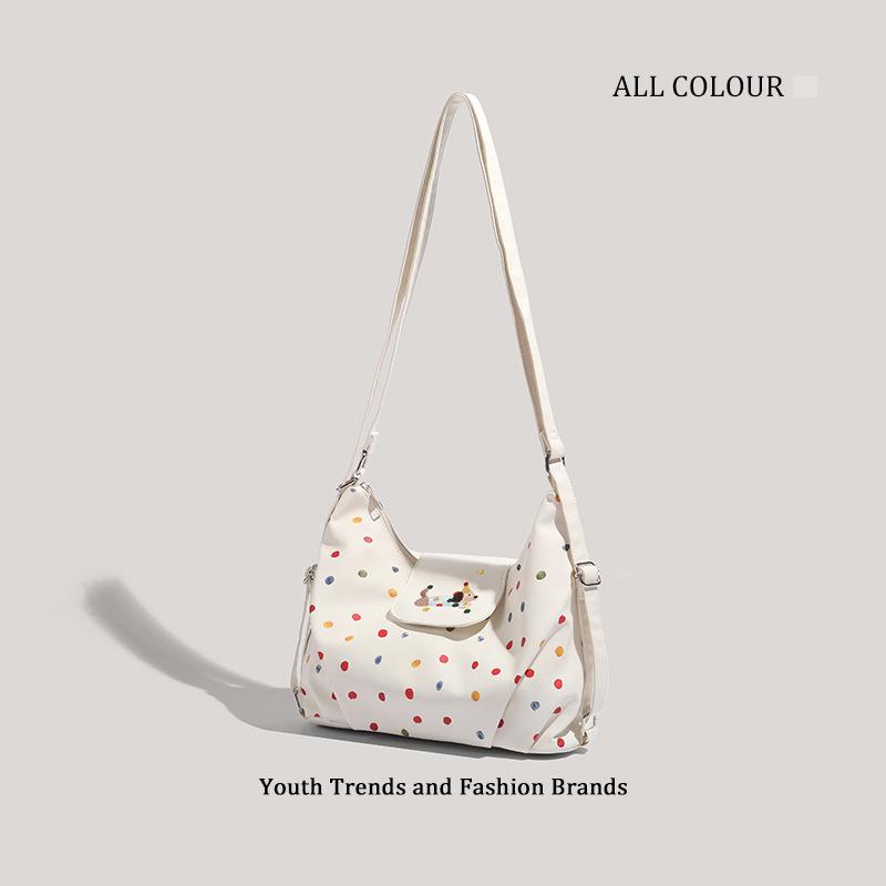 Cute Color Polka Dot Puppy Crossbody Bag New Large Capacity Student Backpack Crossbody Shoulder