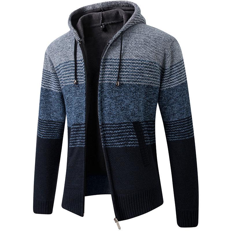 

Men s Plus Size Hooded Wool Knit Cardigan Sweater - Thick, Warm, Casual 3XL