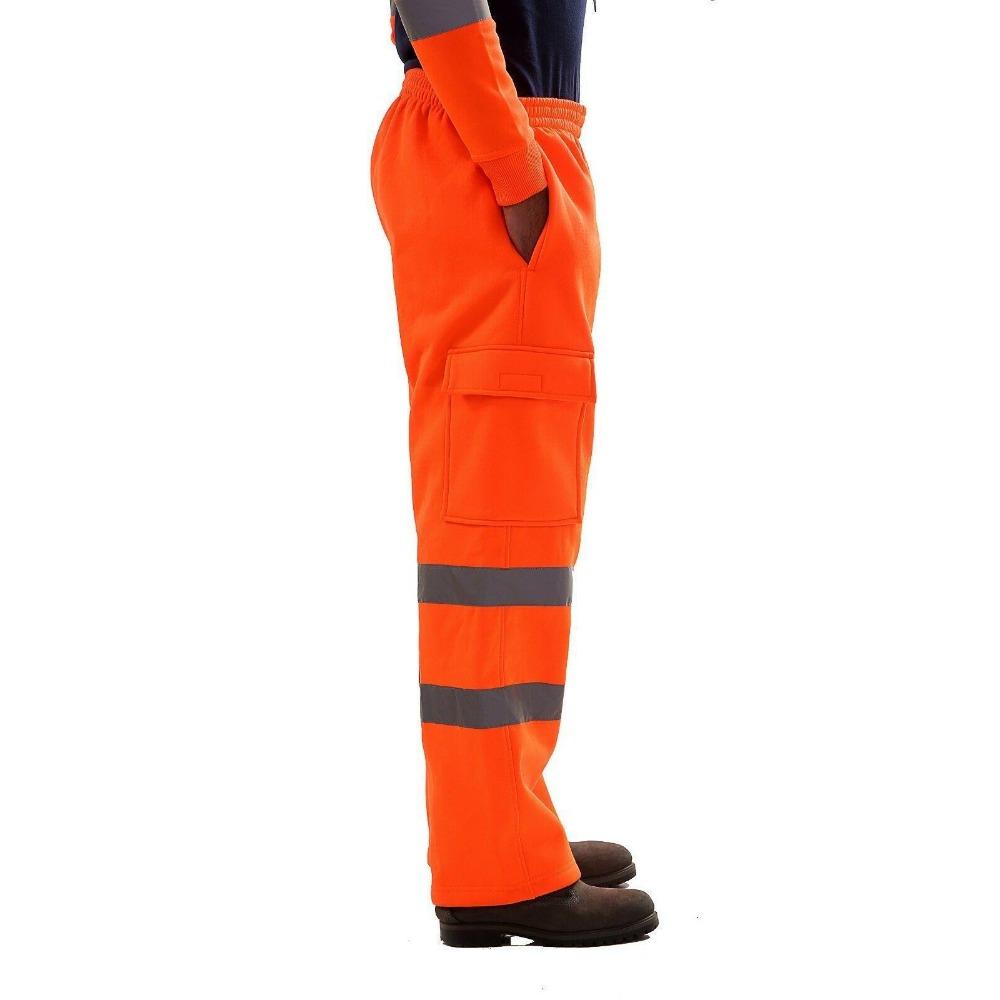 Herre Refleksstripe Renholdsmedarbeider Uniform Fleece Fritidsbukser