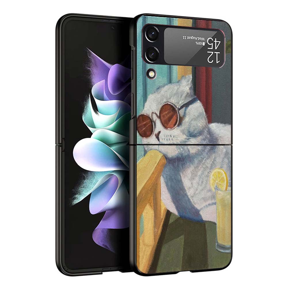 Cute Cartoon Lucky Cats Phone Case For Samsung Galaxy Z Flip7 Flip6 5G Flip5 Flip4 Flip3 ZFlip 7 6 3 4 5 Shockproof Back Cover G