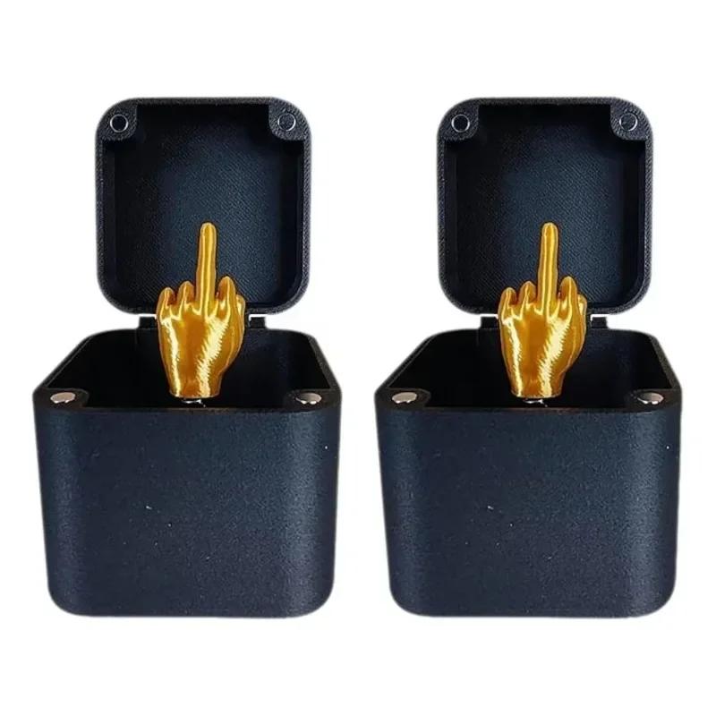 

Подарочная коробка с выскакивающим средним пальцем, креативный декор для стола и дома, подарки, новинка, рождественский смешной подарок-прикол