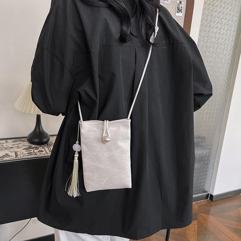 Crossbody Small Square Bag Korean Casual Shoulder Bag New Chinese Style Mobile Phone Bag Personality Beautiful Simple Small Bag
