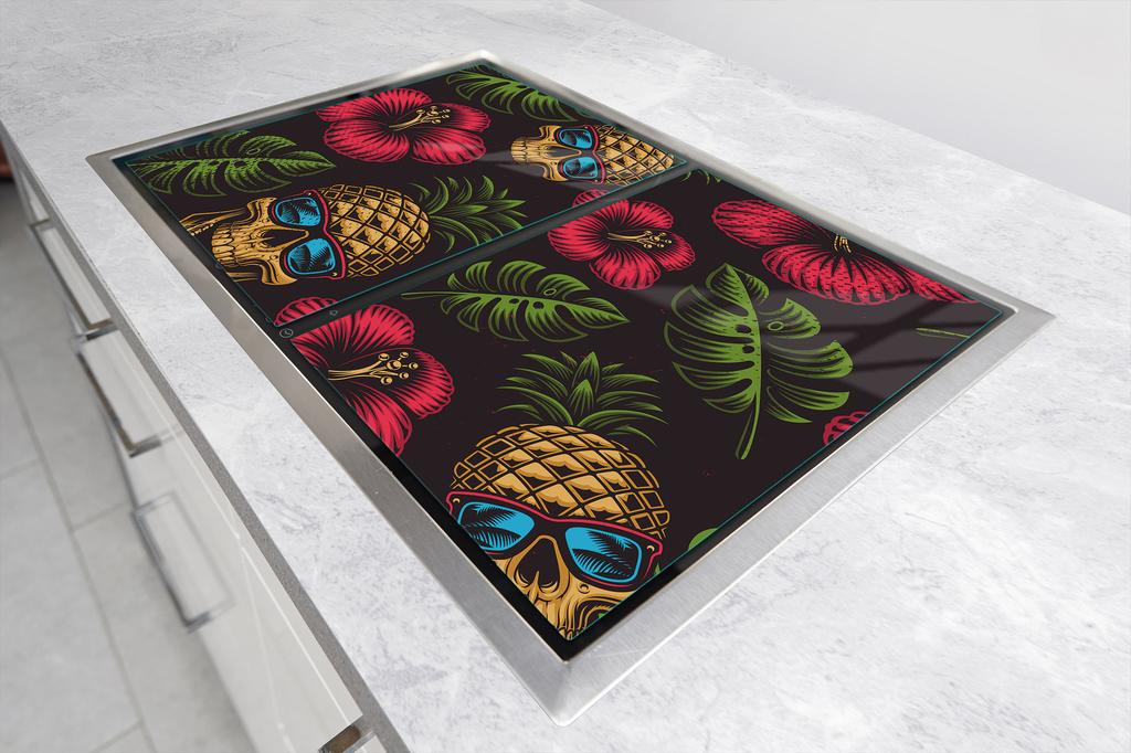 SZKLANA PŁYTA OCHRONNA DESKA 75x52 ANANAS