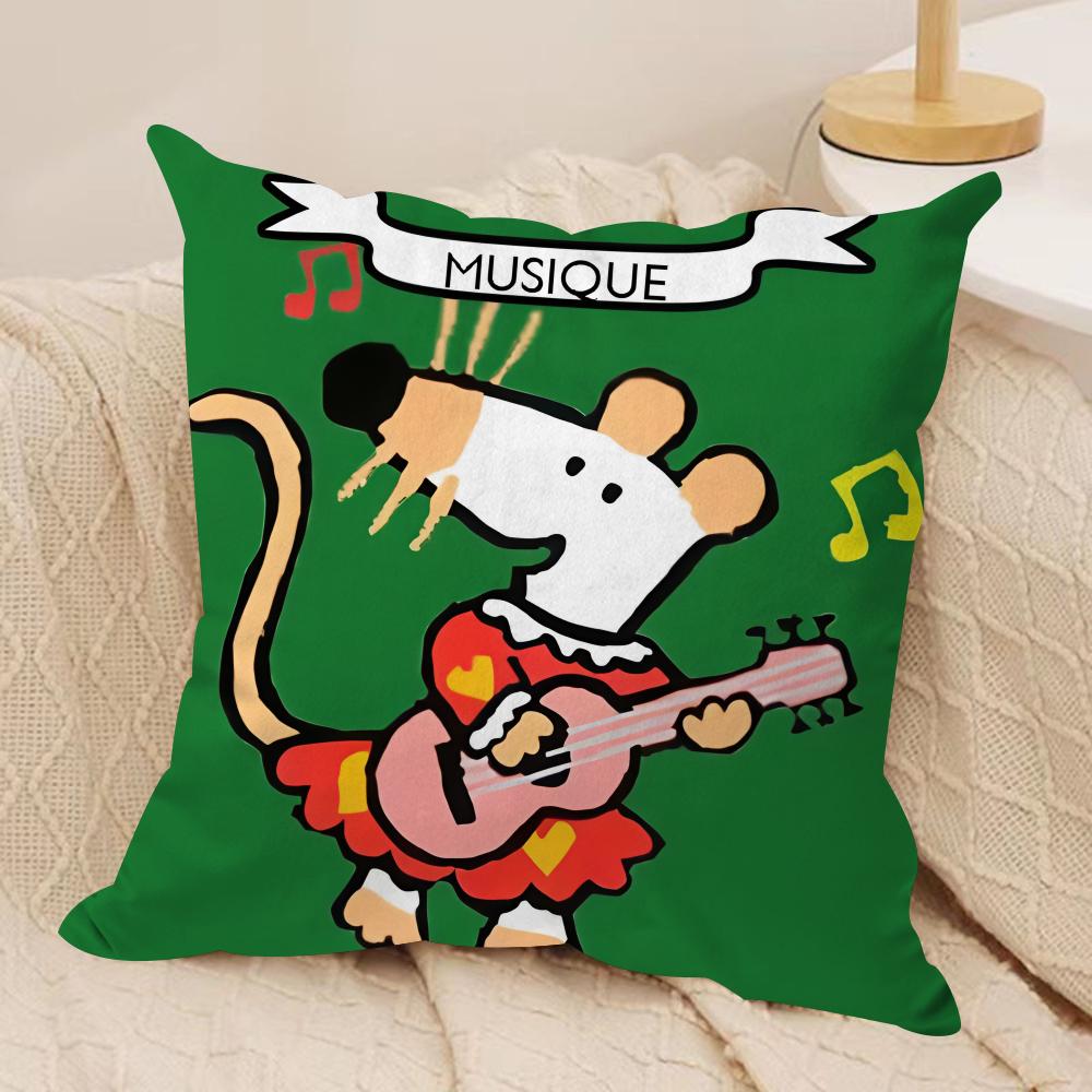 Cute B-Bobo The M-Mouse Cushion Cover Short Plush Double-Sided Print Square Throw Pillow Covers Sofa Home Cushion Decor