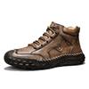 Men's High-top Casual Sneakers Handmade Leather Shoes Plus Size 39-48 Spring & Autumn