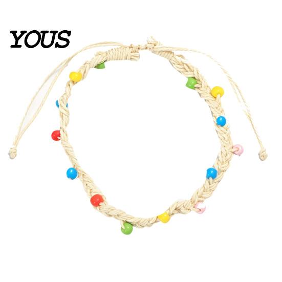 Waterproof Braided Rope Jewelry Handmade Bracelet for Women, Bohemian Woven Wrist Durable Cord Bracelets Daily Wear with Colorful Rice Beads,
