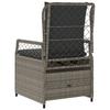 Garden Armchair 2 pcs Adjustable Grey Poly Rattan