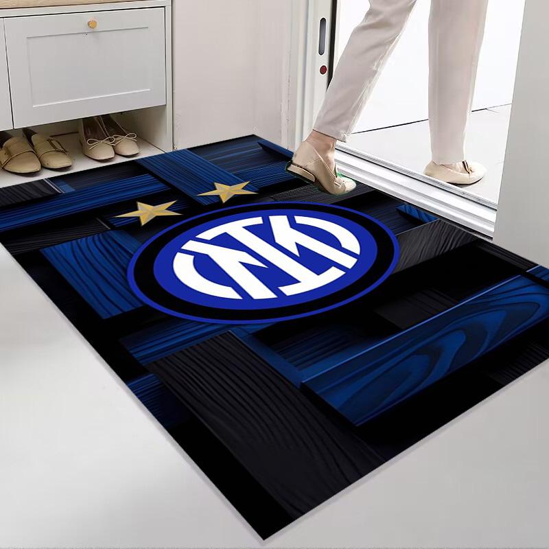 Tappeto con Stemma Inter Milan Stampa Artistica Adatto a Tutte le Stagioni Arte Moda Decorazione per Dormitorio