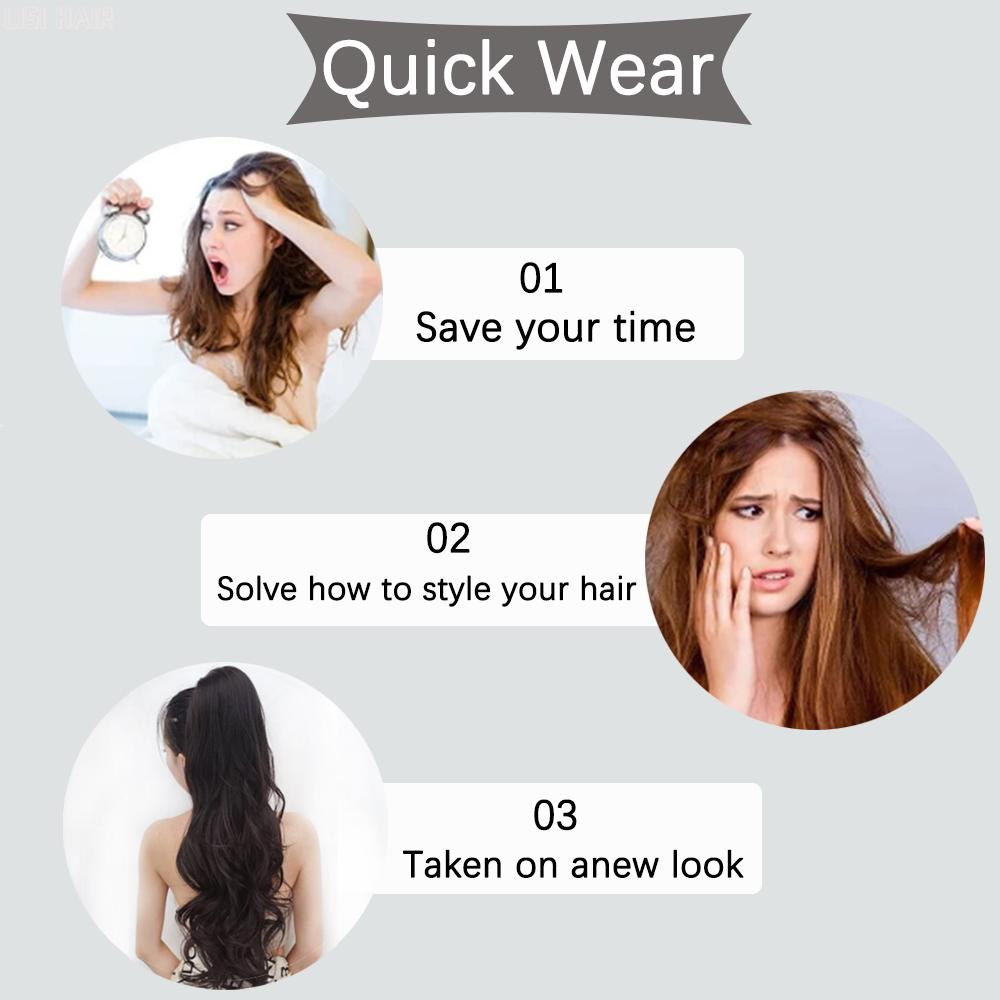 MERISIHAIR Synthetic Ponytail Extension Claw Curly Wavy Clip In Hairpiece Ponytail Hair Extensions Long Pony Tail For Women