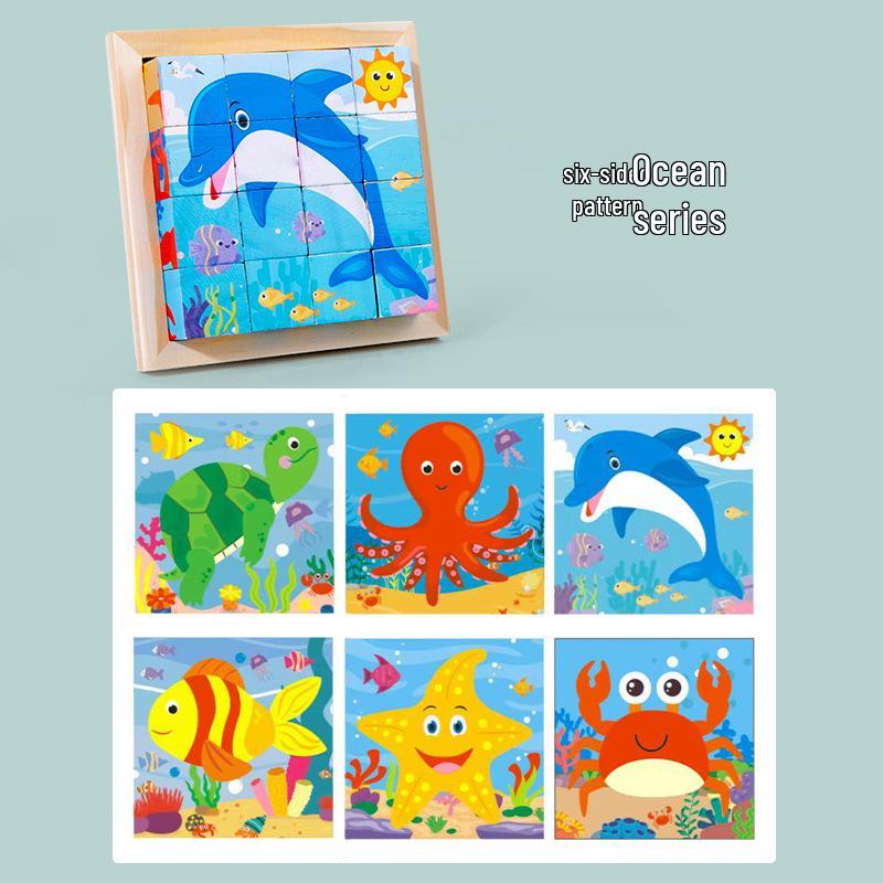 3D Wooden Animal Puzzle Blocks - Educational & Creative Toy for Child Development
