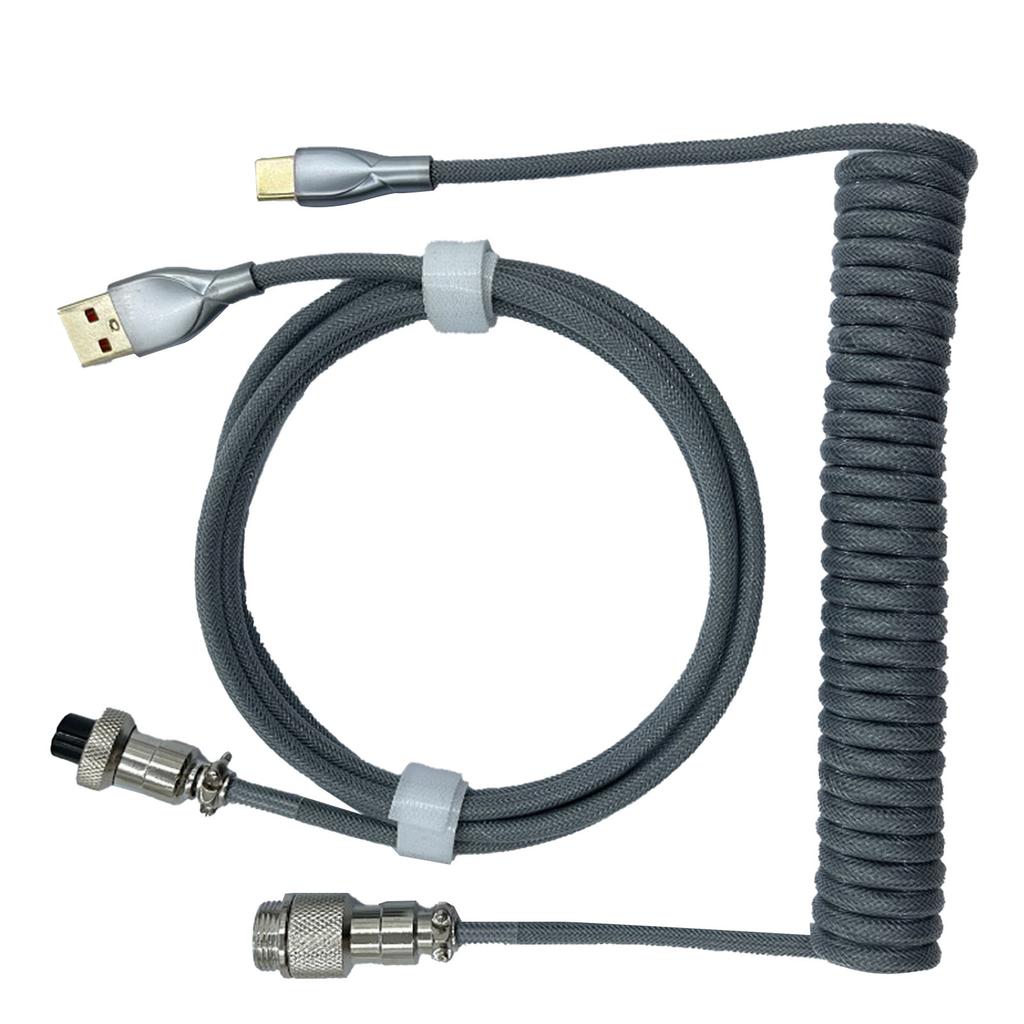 Gaming Keyboard Cable Professional Retractable Sturdy Connector Coiled Keyboard Cable for Mechanical Keyboard
