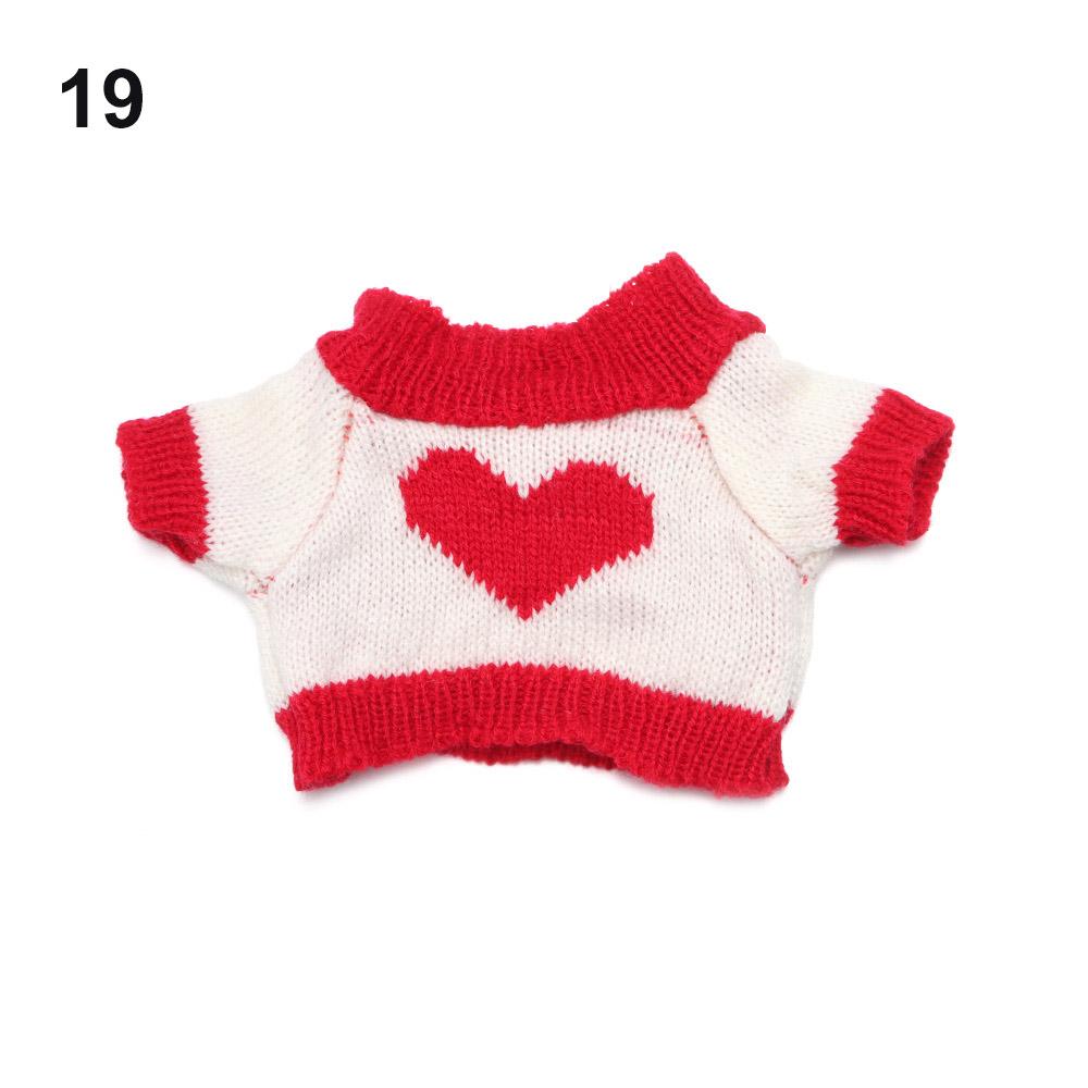 Plush Toy Clothes 30CM Doll Tops Knitted Sweater Hoodie Overalls For Bear Kawaii Mini Yellow Duck Clothes Accessories Kids Toys
