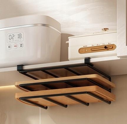 Stand Shelf For Cutting Boards Hanging Metal Black For Kitchen
