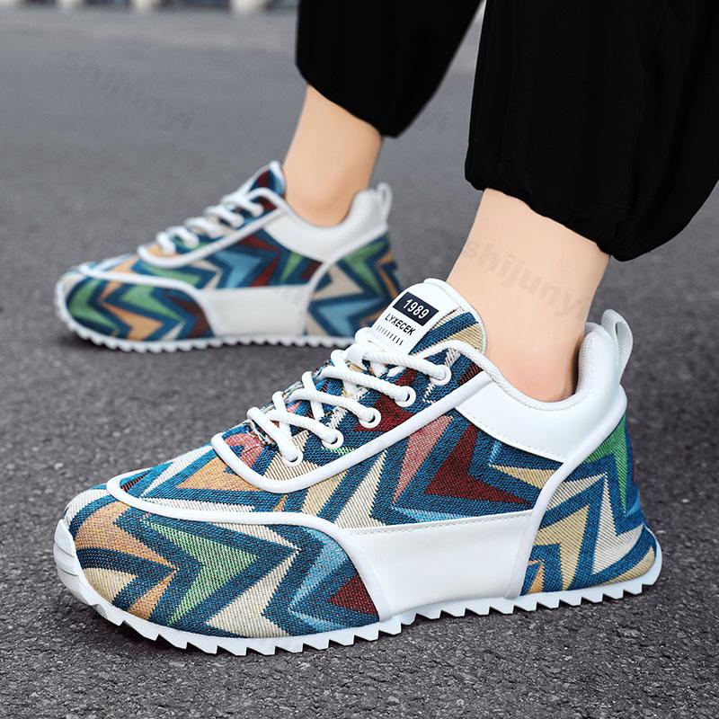 Chunky Sneaker Men's Causal Shoes Anti Slip 2025 Mixed Color Platform Luxury New Designer Walking Sneakers Plus Size 45 46 47 48